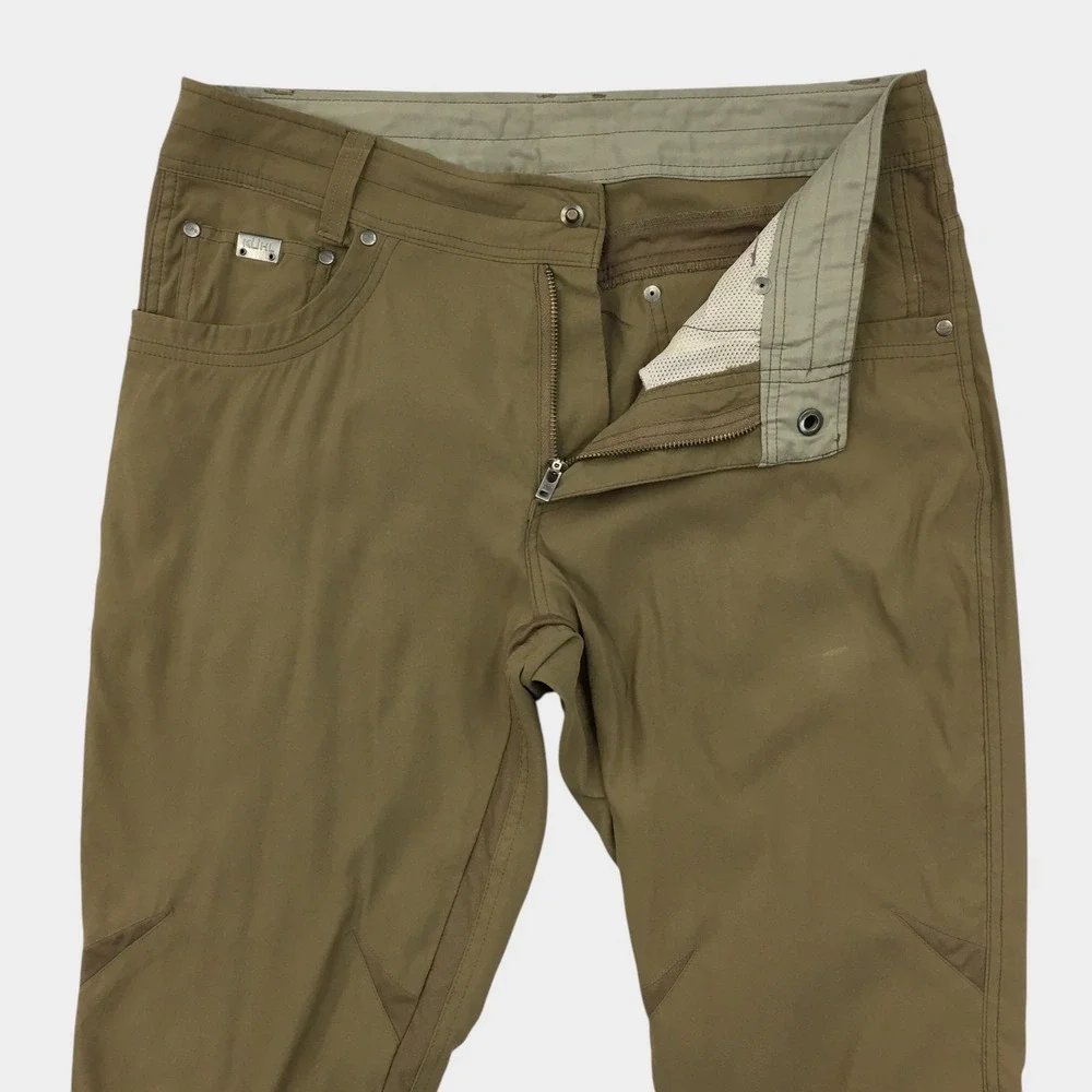 KUHL Renegade Aktion Pants Mens 32x32 Brown Outdoor Hiking Lightweight Trousers